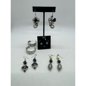 Bundle Lot Vintage Costume Pierced Earrings 5 pair